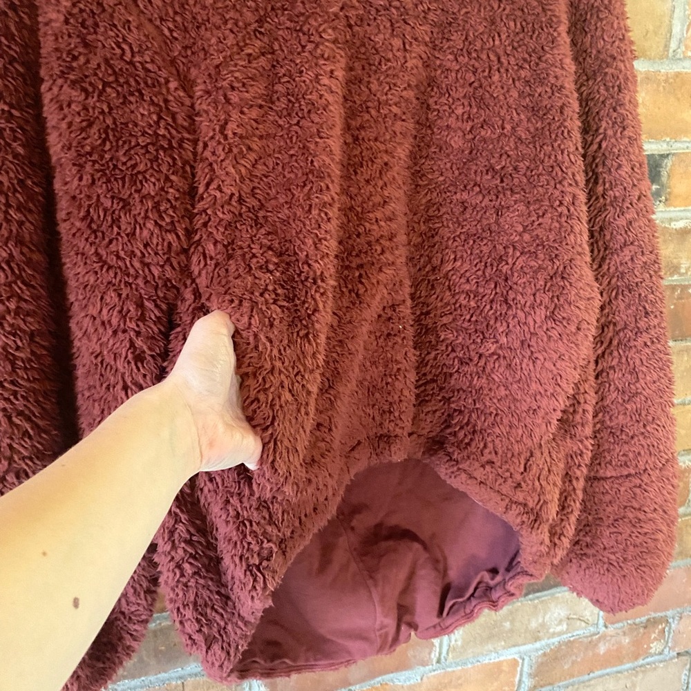 LULULEMON warm restore sherpa pullover “savannah” colour burgundy XS/S - Picture 5 of 9